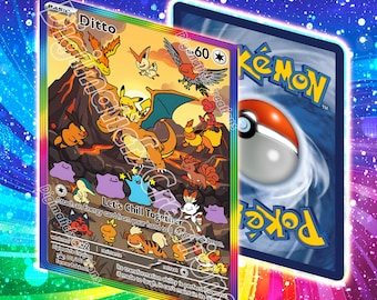 Carta promocional personalizada de Ditto Charizard // Arte alternativo completo // Totalmente holográfica