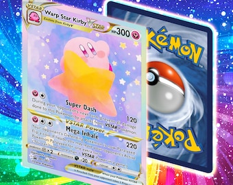 Tarjeta promocional personalizada de Kirby VSTAR // Arte alternativo completo // Totalmente holográfica