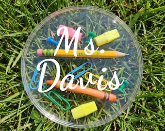 Custom Teacher Resin Coaster , Personalized Name Desk Accessory
