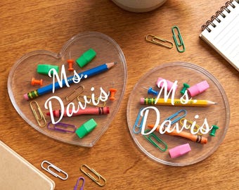 Personalized Teacher Resin Coaster, Custom Name Desk Decor, Appreciation Gift