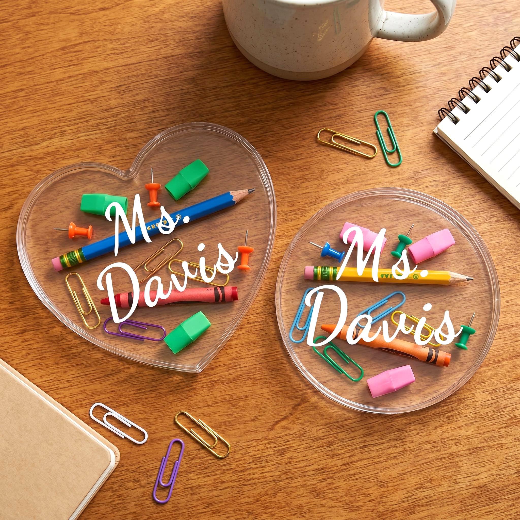Personalized Teacher Resin Coaster, Custom Name Desk Decor ...