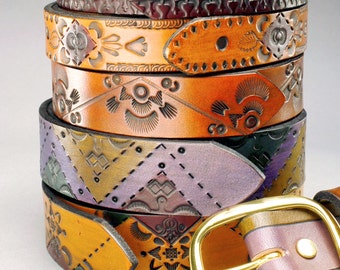 Hand Tooled Leather Belts