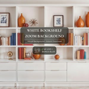 Fondo Zoom con estantería | Fondo virtual profesional para Zoom, Teams y Meet | Videollamadas