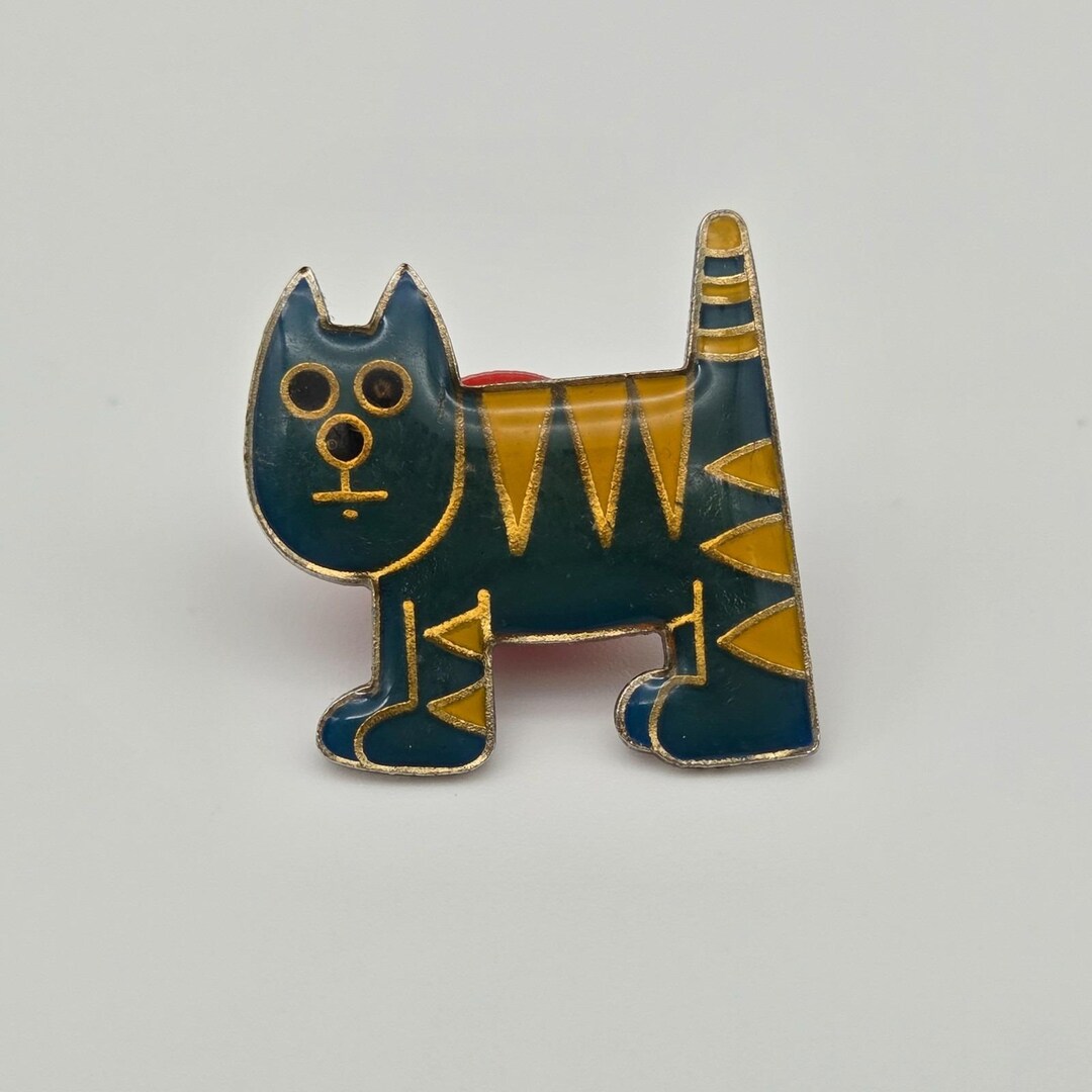 Vintage 1987 AGB Aztec Cat Pin, 1