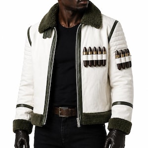 Blouson en cuir bleu marine pour fumeurs | Cosplay anime une pièce