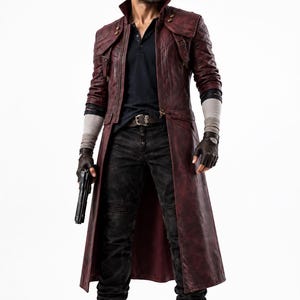 DMC 5 Dante Ledermantel: Roter Cosplay Trench - Teufelsjäger Kostüm