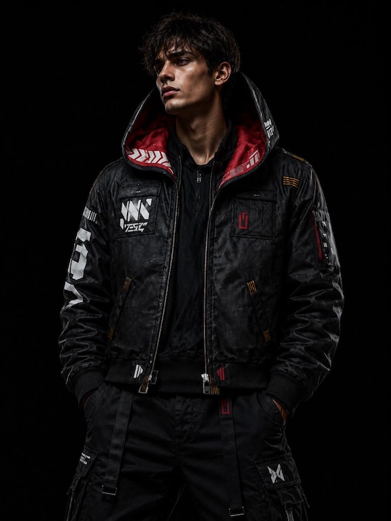 Cyberpunk Inspired Ghost Runner Ninja Hooded Jacket | Gaming Jacket