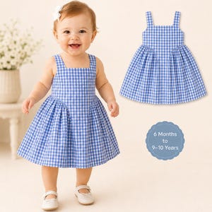 Peasant Baby Dress Sewing Pattern PDF | Toddler Frock Pattern 1 Year | Elastic Neckline Dress | Flutter Sleeve Dress | Instant Download