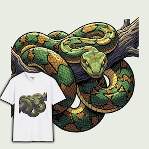 Camiseta con estampado de serpiente, reptil, pitón enroscada, regalo para bebés, niños pequeños y adultos.