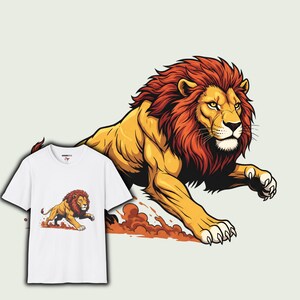 Lion Running Animal Shirt Graphic Tee Baby Toddler Kids Adult Gift Outfit Birthday