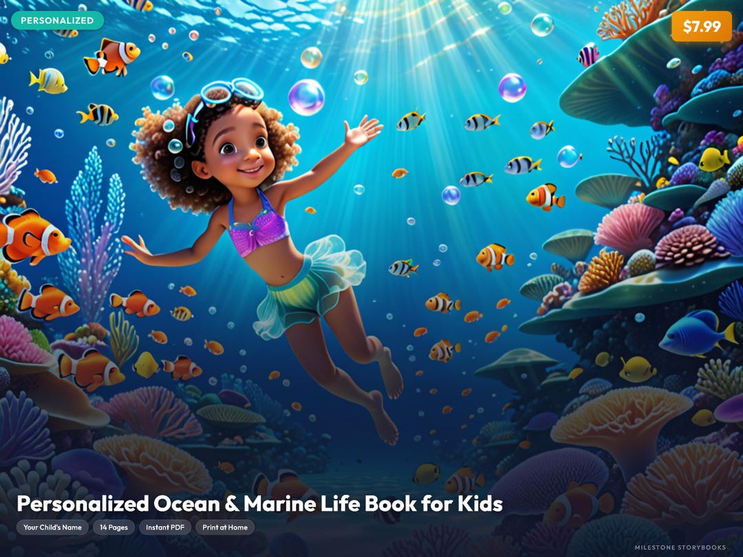 Personalized Ocean Book for Kids | Under the Sea Storybook | Ages 3-8 ...