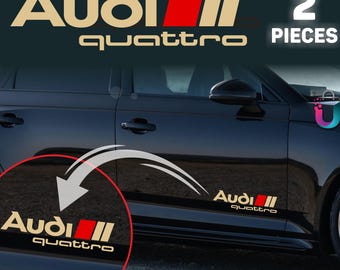 2x Audi Quattro Stripe Decals | 9 Inch Rally Racing Vinyl Stickers