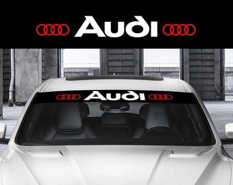 Audi Car Sticker Decal | Audi Rings Logo Windshield Banner | 130x21cm Vinyl Decal | Audi Accessories | Car Enthusiast Gift | Auto Sticker