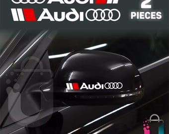 2x Audi Side Mirror Stickers – 6 Inch Vinyl Decals for Car Badge & Emblem