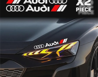 Audi Motorsport Vinyl Decal Set | 11 Inch (28cm) Racing Logo Stickers for Side Skirt & Bonnet – Pack of 2