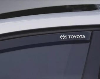Set of 4 Toyota Wind Deflector Vinyl Decals | 3' Inch | Waterproof UV Resistant Car Stickers for Windows Bumpers Rain Guards
