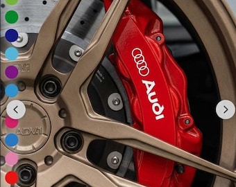 Audi Brake Caliper Decals Set of 4 | Heat Resistant Vinyl Caliper Stickers | Waterproof Wheel Rim Decals for Audi Models