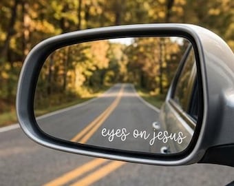 Car Decal "Eyes on Jesus" | Pack of 2, Customization Available , 3,5,9,11"Inch, Christian Faith Sticker