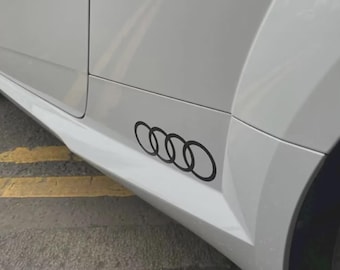 Audi Rings Logo Decals | 9 Inch Side Skirt Vinyl Graphics (Pack of 2)