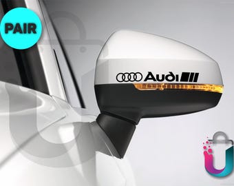 Audi Sport Side Mirror Decals | Reflective Vinyl Pair (6 Inch)