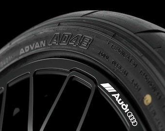 Audi Rim Stickers | 3.5 Inch Curved Vinyl Wheel Decals, Set of 4