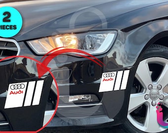2X Audi S-Line Racing Stripe Vinyl Decal Sticker | Hood & Fender | 7x4 Inch| Car Decal Gift for Audi Lovers
