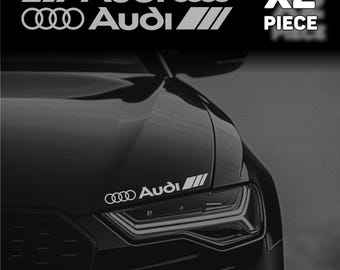 2x Audi Racing Sport Vinyl Decals for Hood Side skirt Badge, Logo, Graphic.