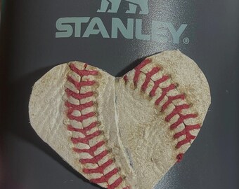 Personalized Letter number.-Stickers, Hat Accessories, Coolers - laptops- water bottle , Baseball and Softball - Upcycled game worn  Leather