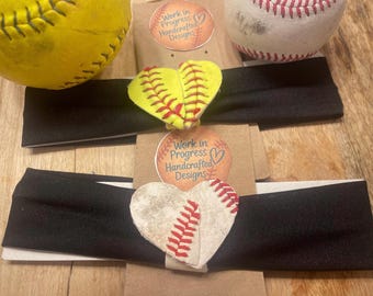 Game-Used Baseball Softball Headband Ponytail Holder – Repurposed Leather Sport Accessory