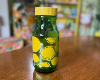 Vintage Anchor Hocking Green Glass Lemon Juice Jar