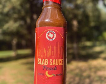 Slab Sauce Peach BBQ Sauce – Texas-Style Barbecue Sauce for Ribs and Pork | County Line Cookers