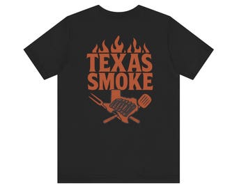 Texas Smoke BBQ Shirt | Unisex Graphic Tee | Texas BBQ Apparel | Pitmaster Shirt | BBQ Gift for Grill Lovers