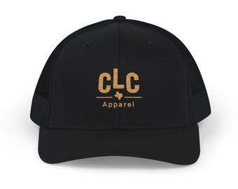 CLC Apparel Trucker Hat, Gold Embroidered BBQ Hat, Richardson 112 Pitmaster Hat, Barbecue Lifestyle Snapback
