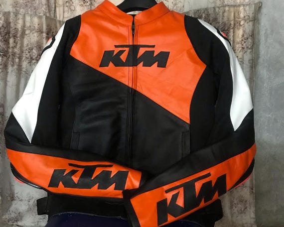 KTM Motorcycle Leather Jacket: Men's Racing Biker Jacket