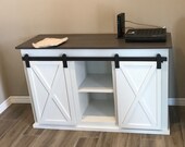 THE CANTON barn door entertainment center