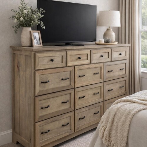 Marietta Oversized Wood Dresser: Rustic Farmhouse Bedroom Storage - Etsy