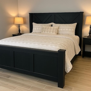 Cape Coral Rustic Wood Bed Frame: King Size Storage, Farmhouse Bedroom Furniture