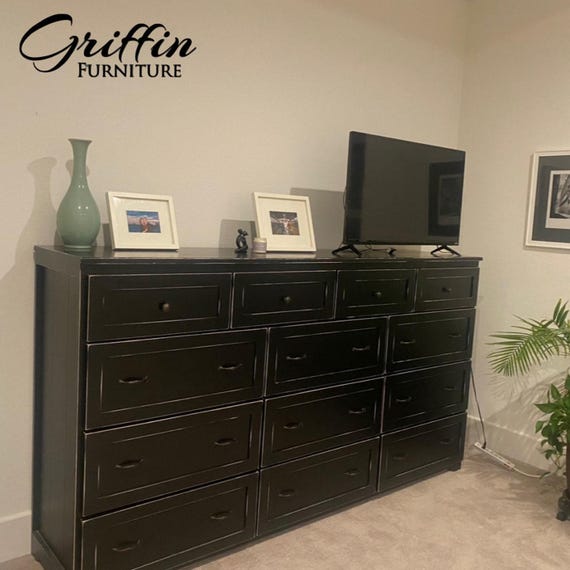 Marietta Large Wood Dresser: Farmhouse Style Tall Storage Cabinet - Etsy