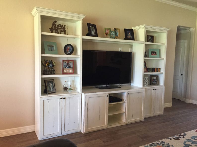 Texas Farmhouse TV Stand: Rustic Media Console with Storage image 3