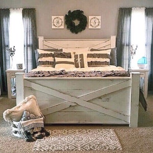Ohio Handmade Rustic Wood Bed Frame: Farmhouse Bedroom Furniture