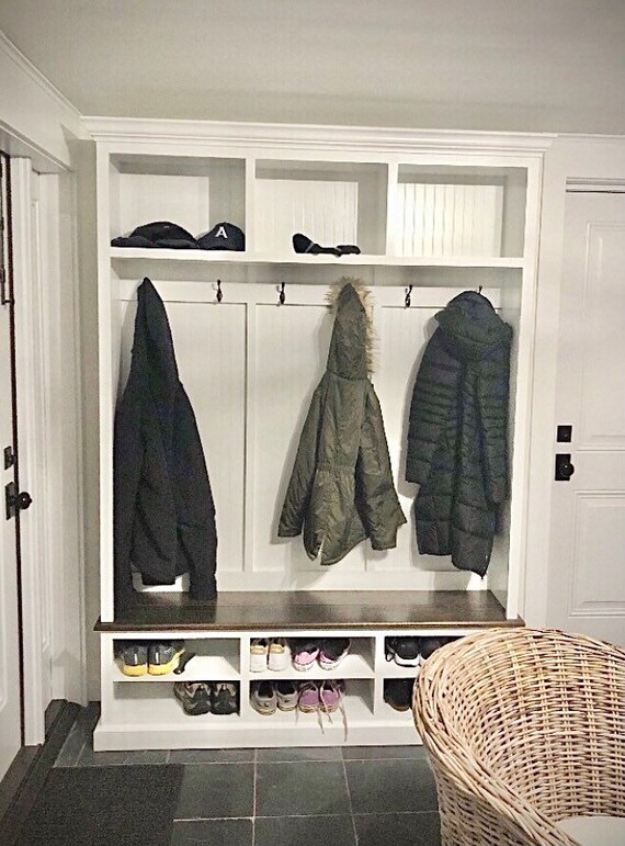 Grey cheap mudroom bench
