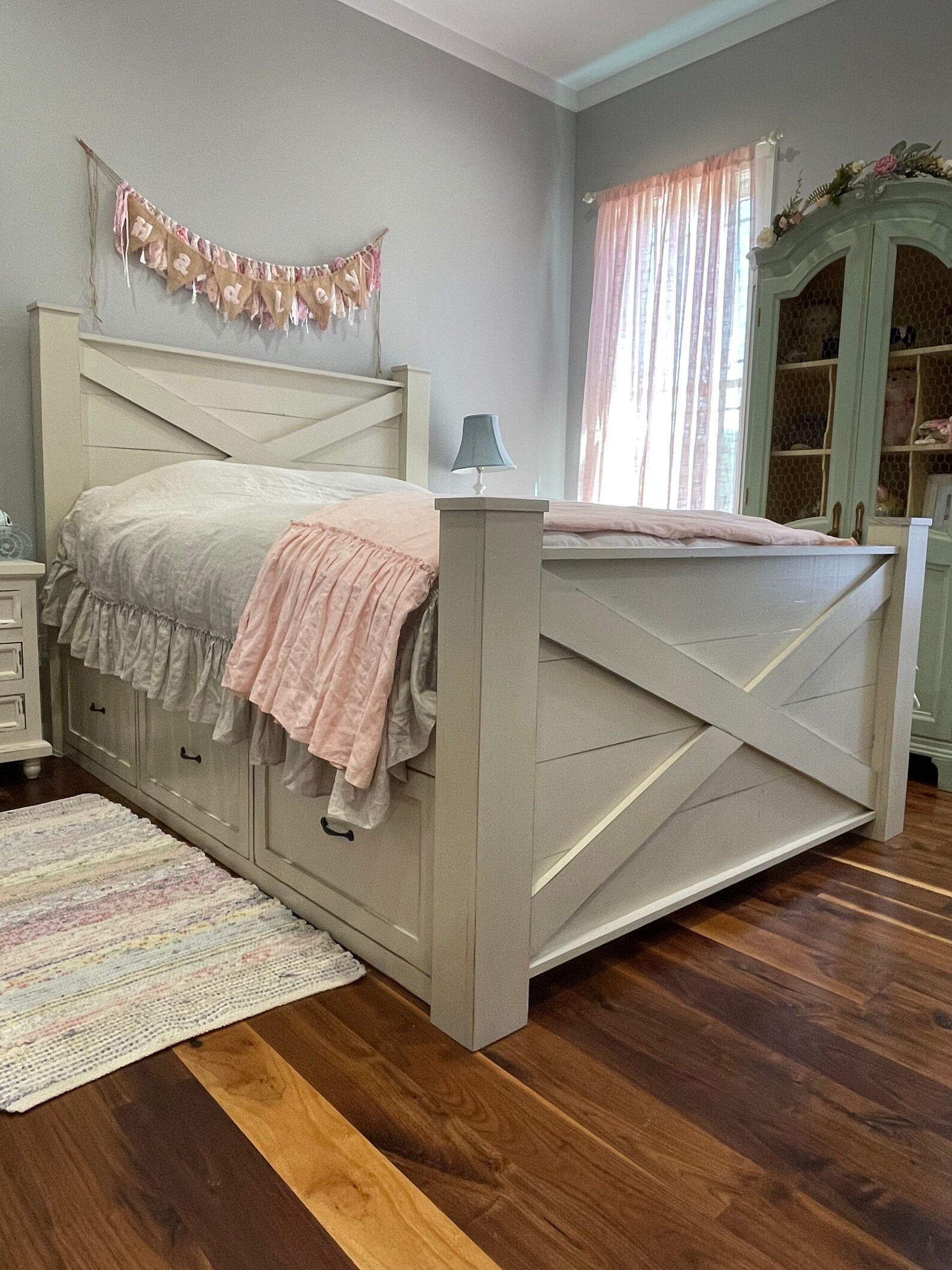 THE OHIO Barn Door Bed Frame With Storage Drawers Etsy Canada