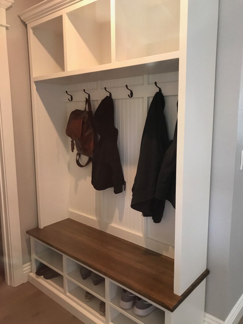 shoe bench sale on On Sale The Moraga 3 Section Mudroom Bench Etsy