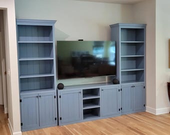 Texas Handmade Hardwood TV Stand: Farmhouse Media Console with Storage