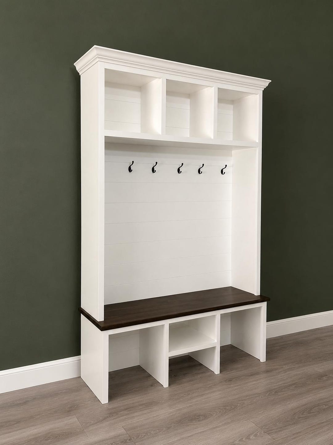 Bluffton Hall Tree With Bench, Entryway Coat Rack, Mudroom Bench