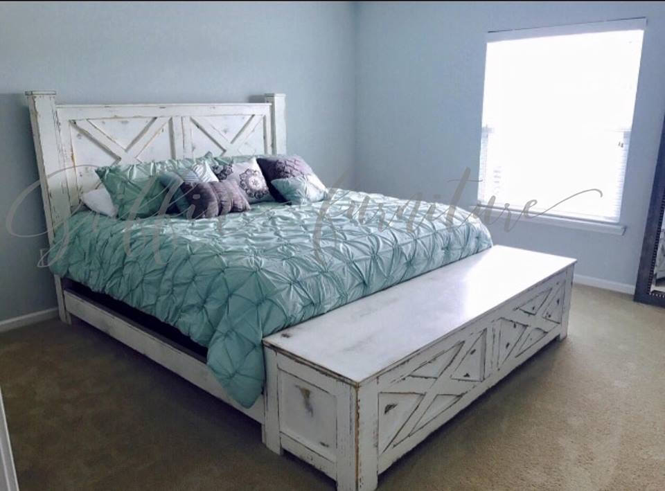 YULEE Barn Door Style Storage Bed Frame Etsy UK