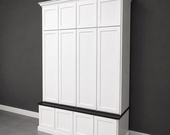 Ashville Handmade Hall Tree Bench: Custom Entryway Shoe Storage