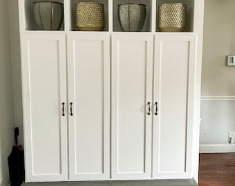 North Carolina Handcrafted Entryway Storage Bench: Mudroom Hall Tree Organizer