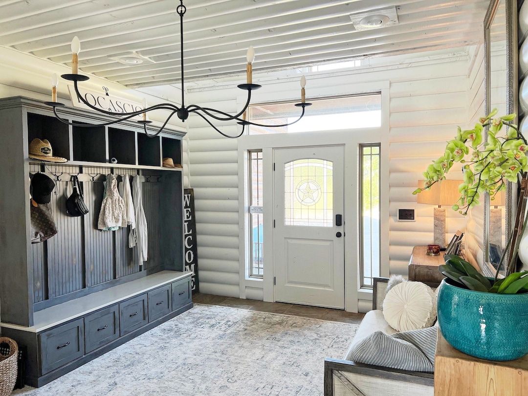 Farmhouse Entryway Bench Decor Modern Farmhouse Solid Wood