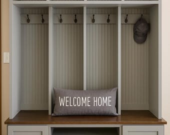 Merrick Custom Coat Rack with Shoe Storage Bench: Entryway Hall Tree (4-section)